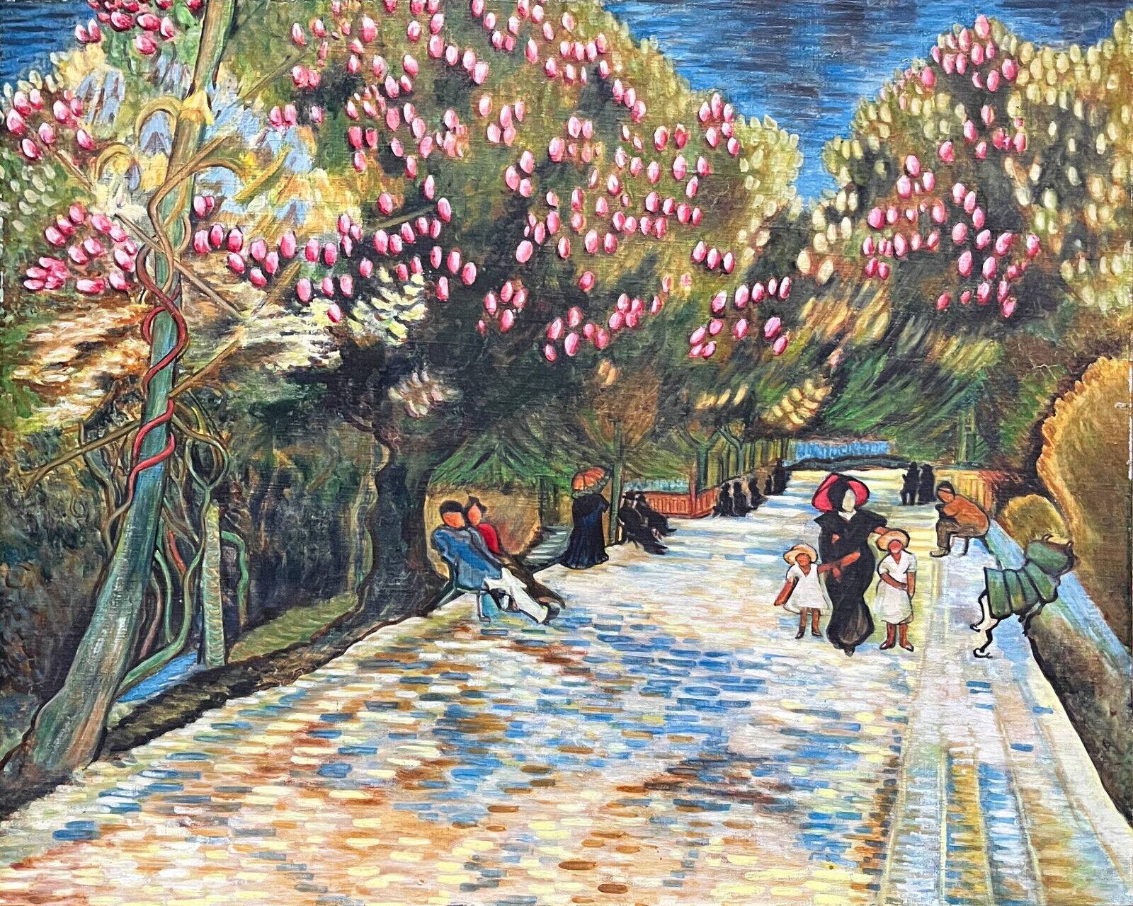 Tableau hst travail de copiste van gogh "marronniers à fleurs rouge parc ar