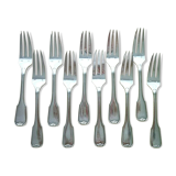 Set of 10 silver metal cake forks François Frionnet