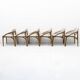 Set of Six Italian Contemporary Dining Chairs with Sculptural Curved Frame