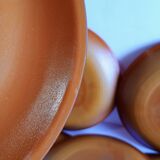 Set of 9 vintage opaline brown plates