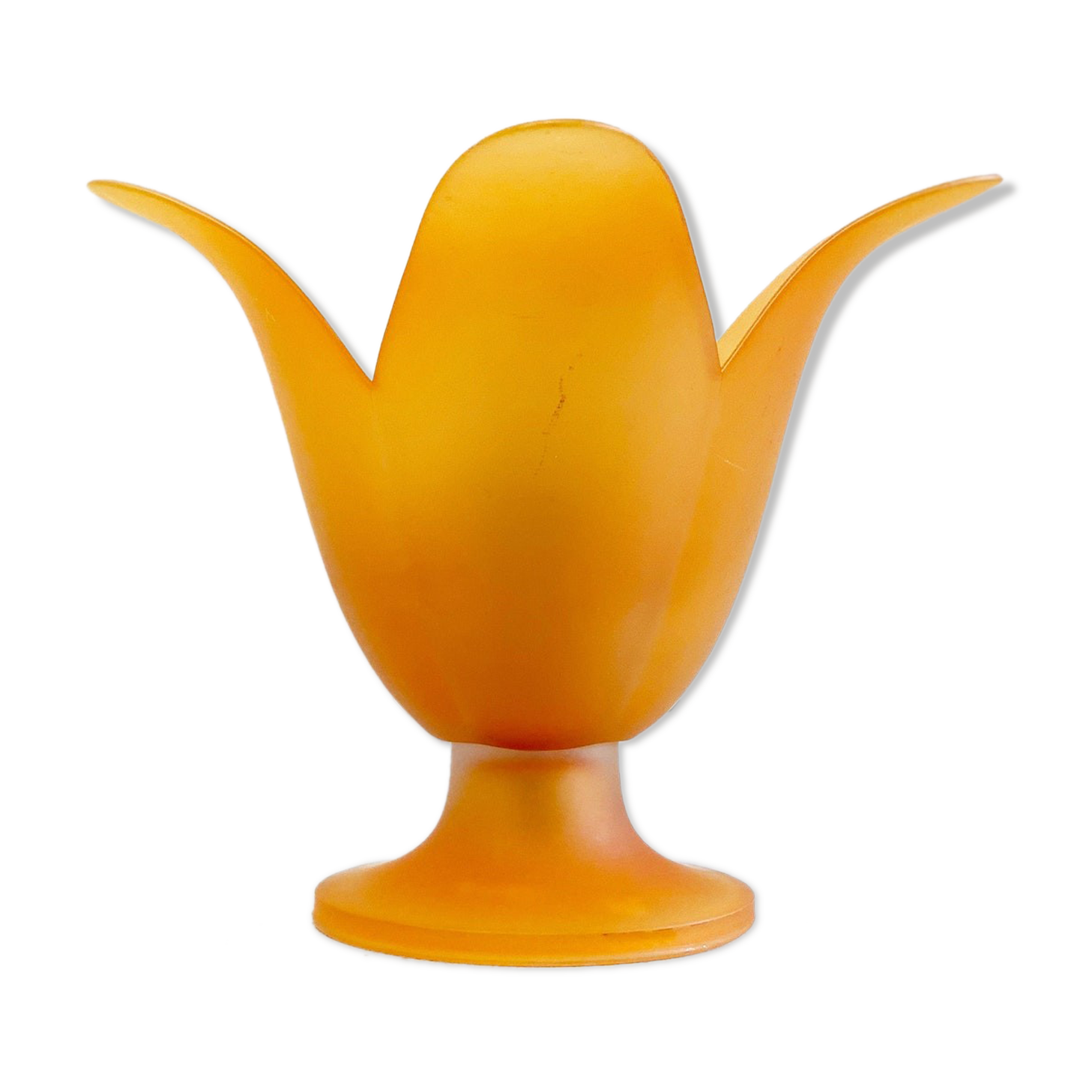 Vintage orange glass flower table lamp