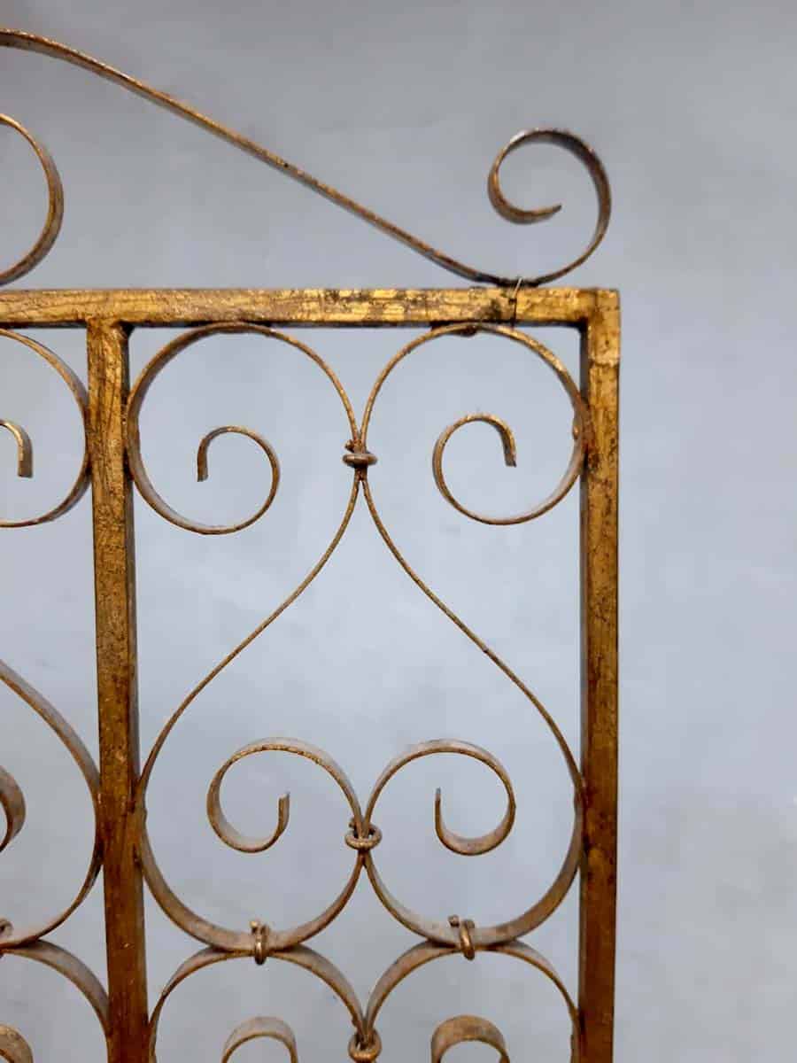 Antique brass room divider paravan folding screen