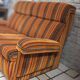 Pair of vintage 1970s modular armchairs – striped orange fabric