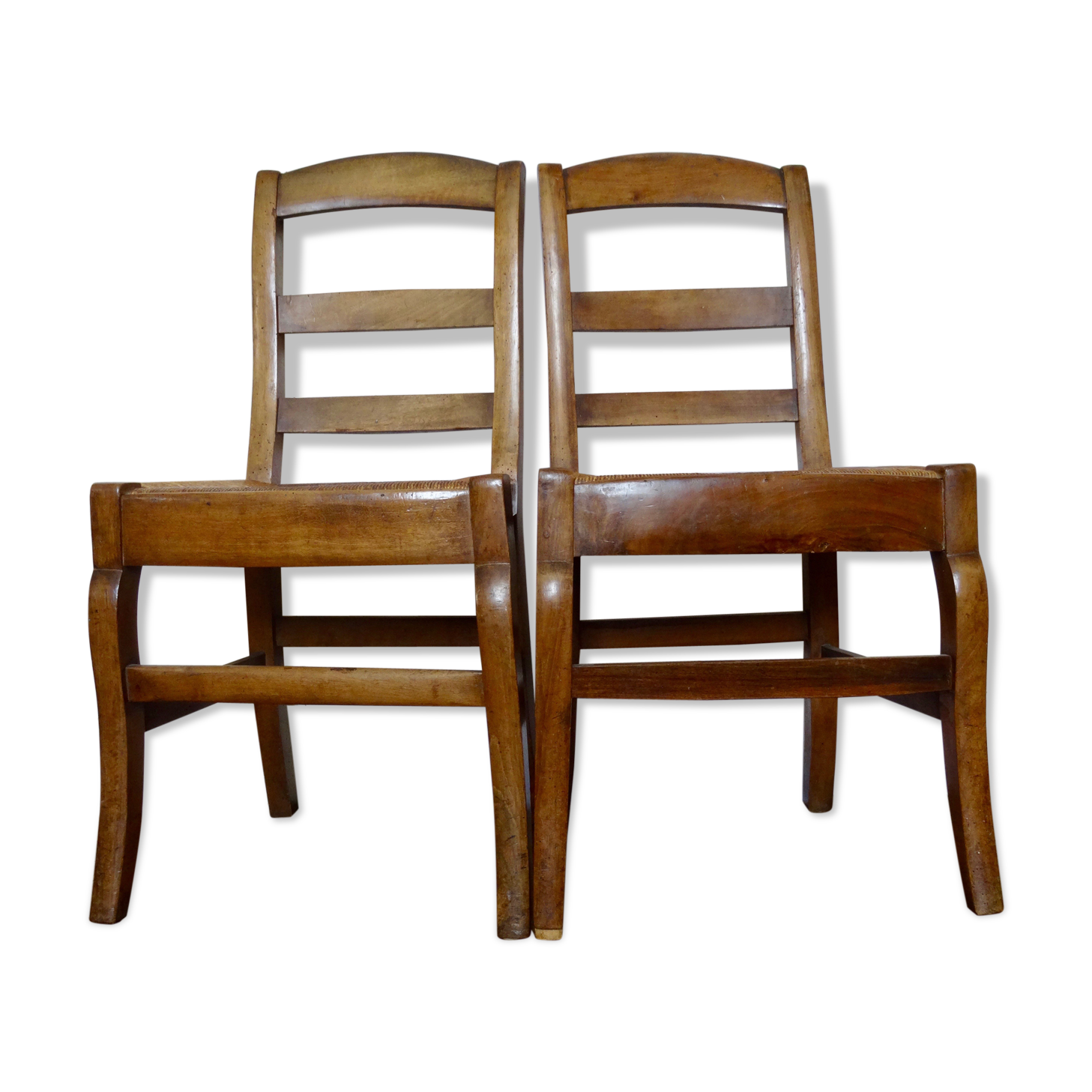 Pair of straw chairs 19th