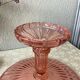 Compotier en verre moulé rose art nouveau
