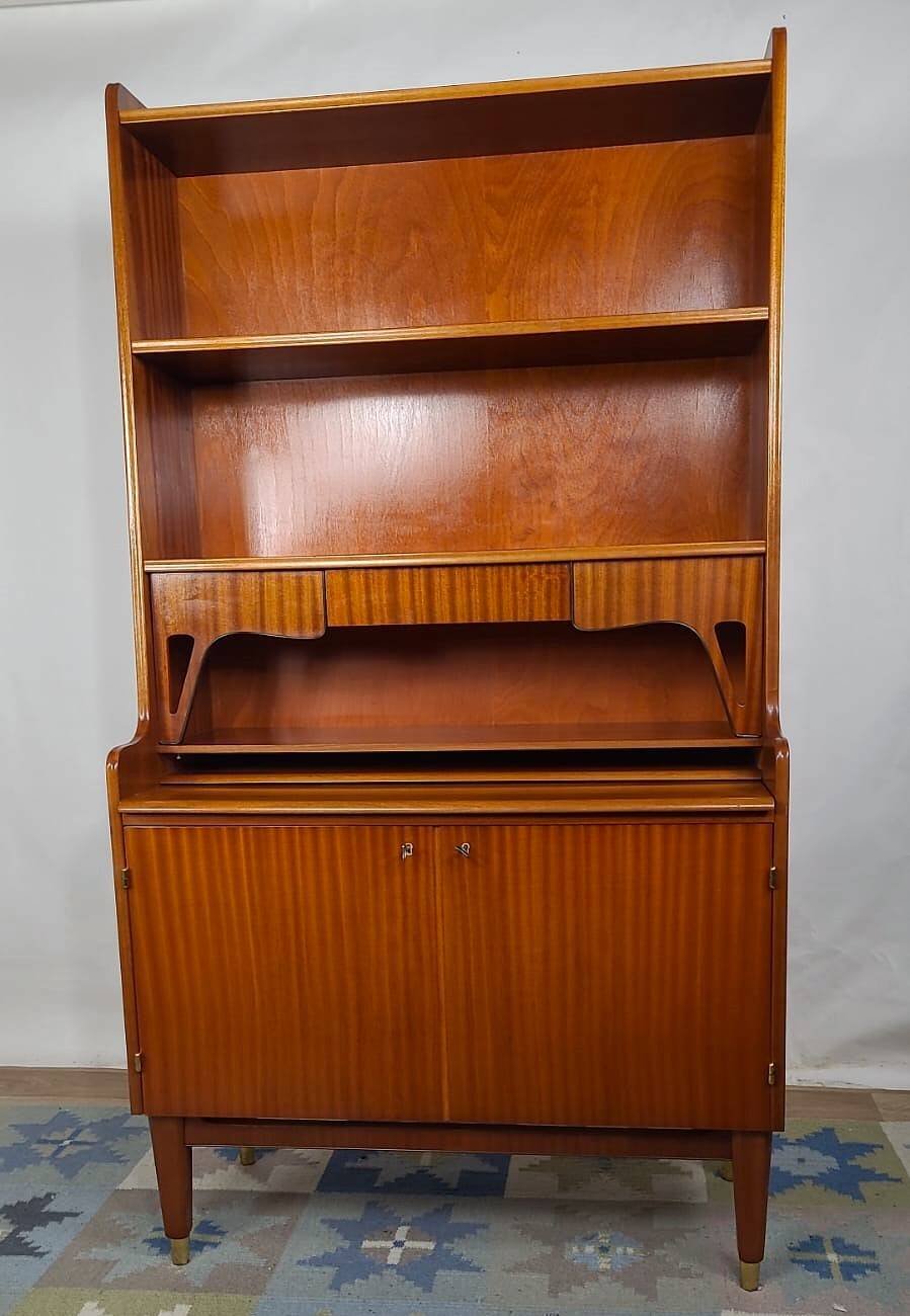 Scandinavian secretary bookcase in solid teak, Denmark, 1960s