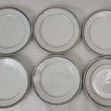6 assiettes plates en porcelaine de Paris