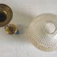 Table lamp in gilded brass and amber glass - mid 20th century.