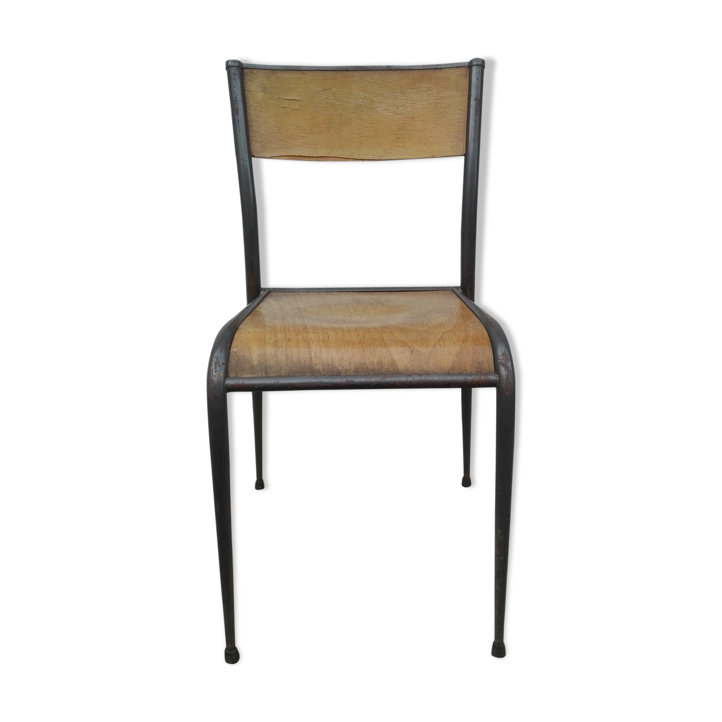 Chaise d'ecole Mullca 510 pied fuseau vintage