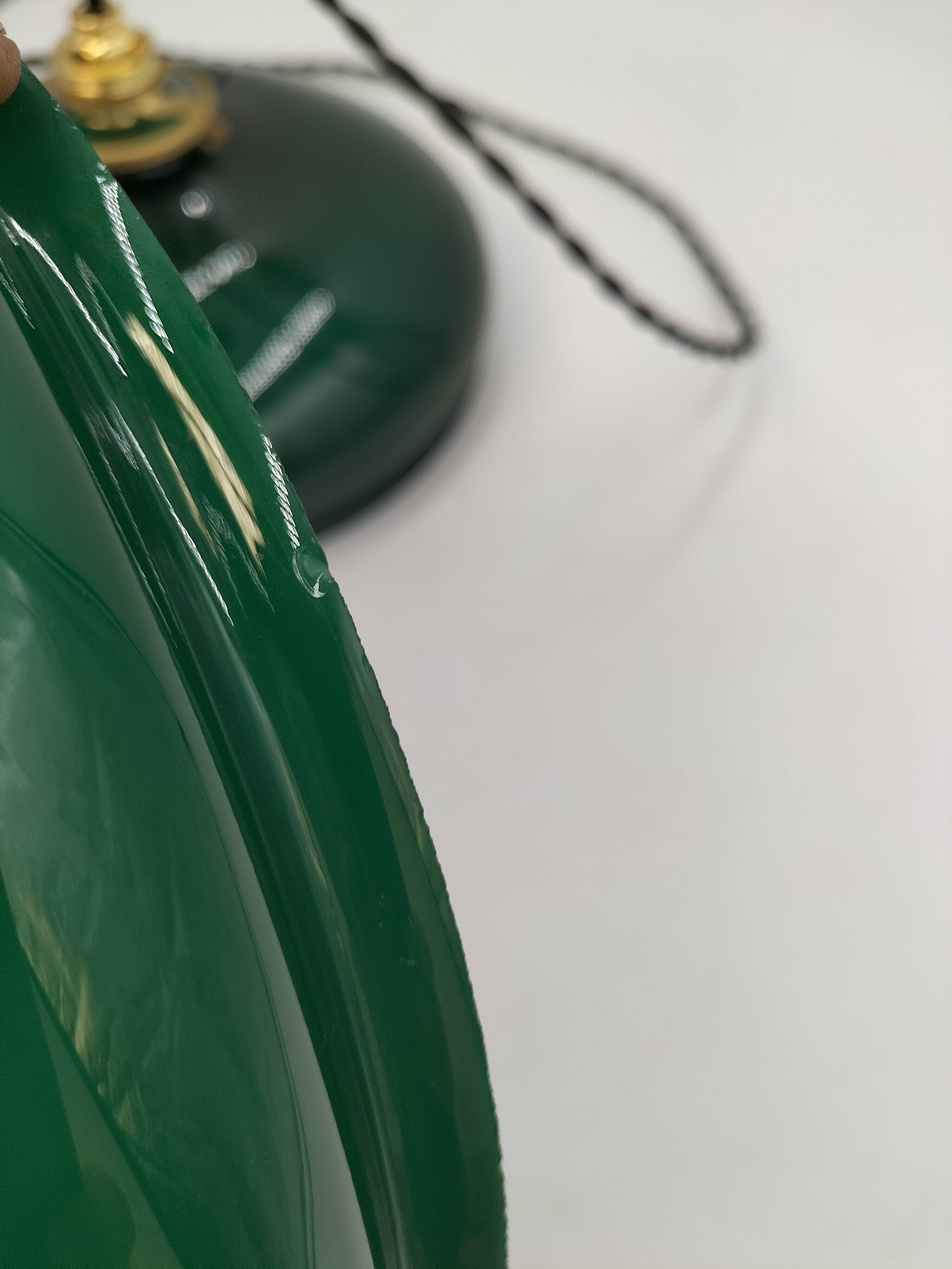 Green opaline pendant lights