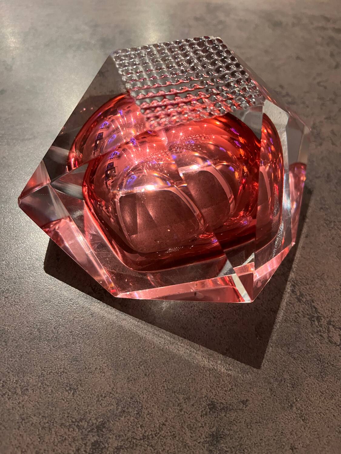 Sommerso Flavio Poli ashtray for Seguso, Murano 60s