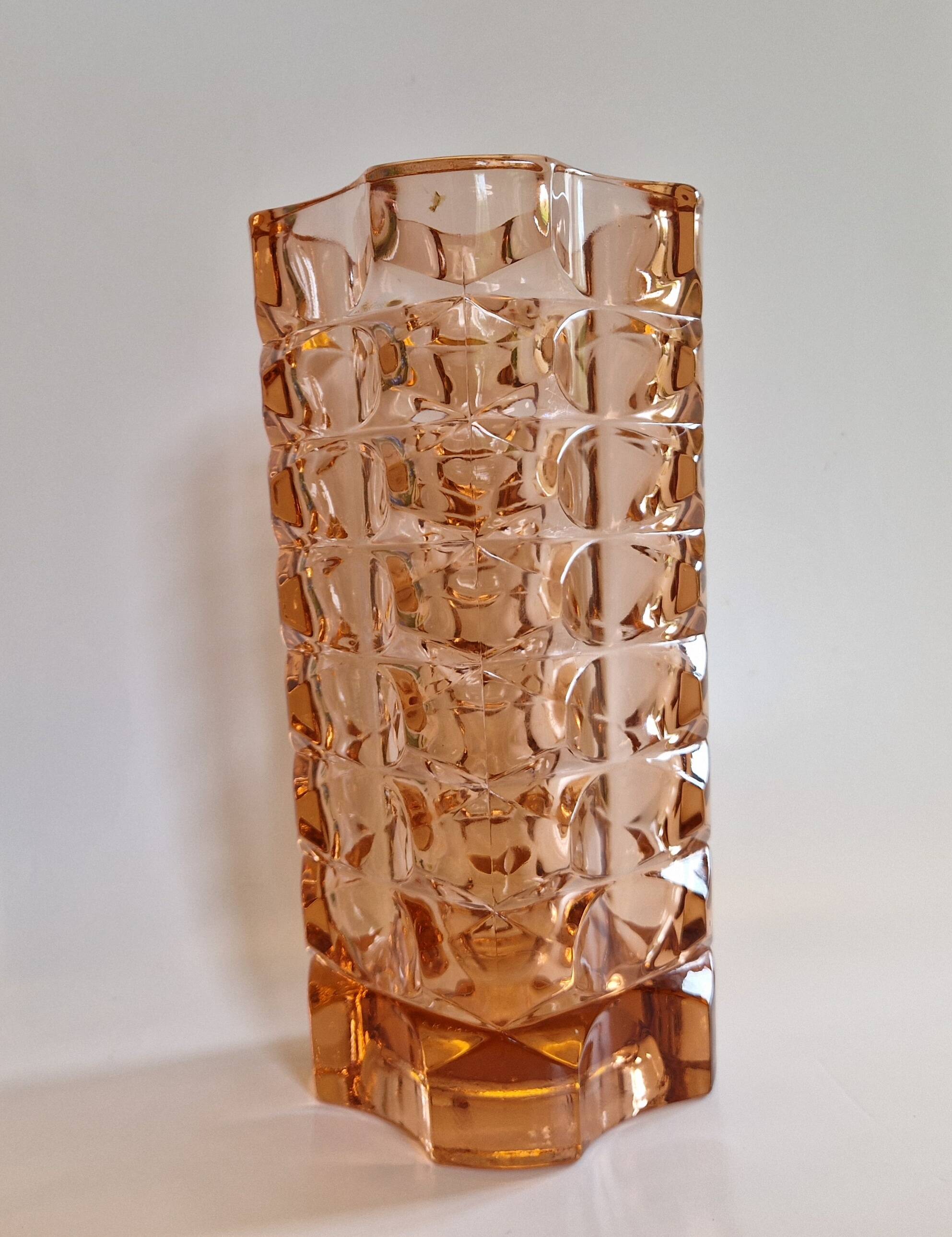 Rosaline pressed glass vase 1970