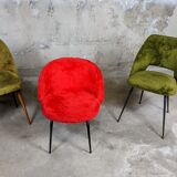 Vintage moumoute chair set