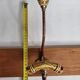 Wall coat rack, three metal and ceramic hooks in imitation of bamboo, 1900