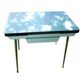 Sky blue formica table from the 50s-60s.