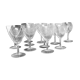 Set of 11 crystal walking glasses, 1940