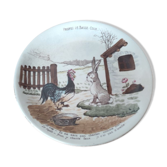 Sarreguemines talking plate Benjamin Rabier