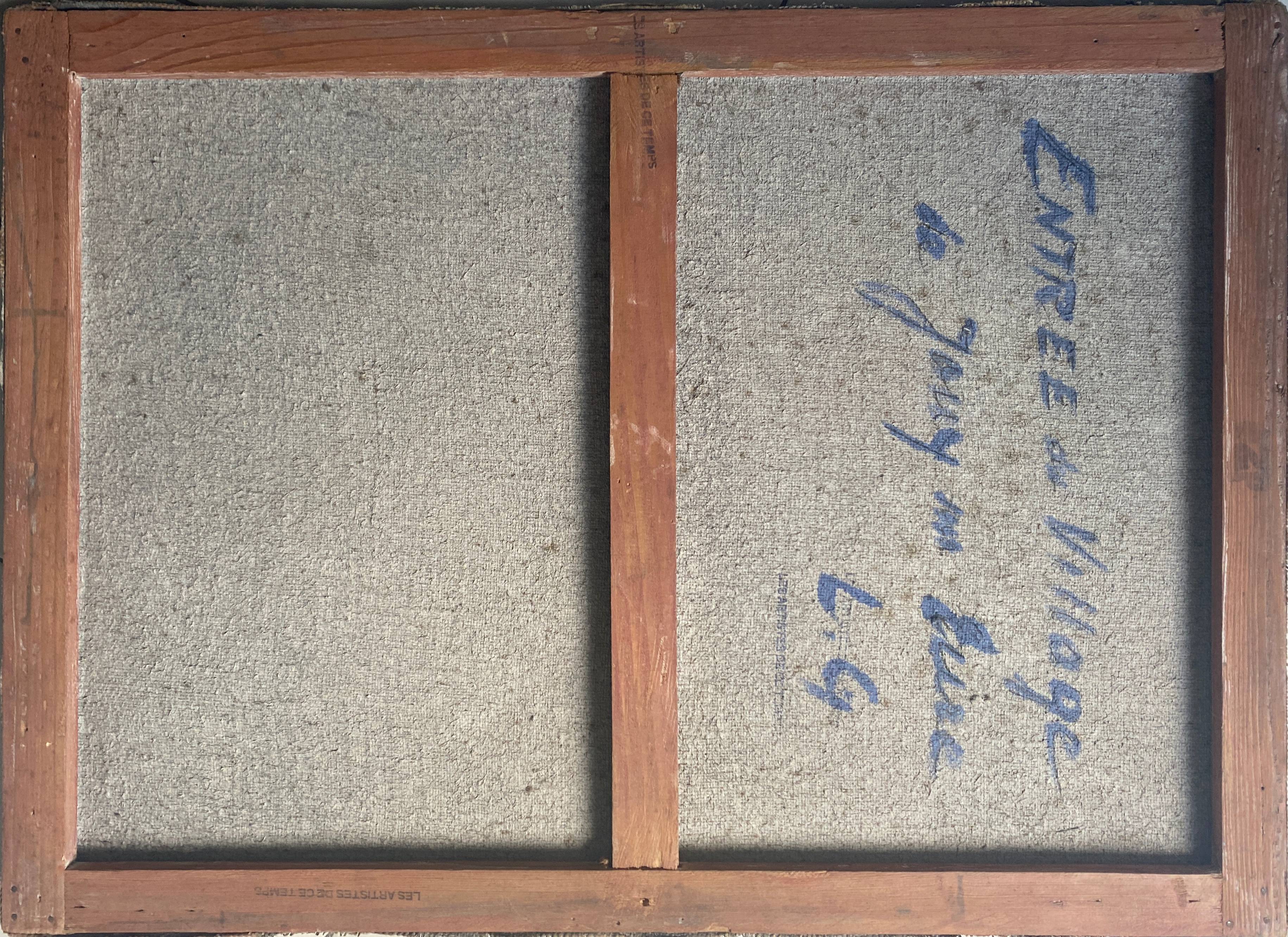 HST painting "Village of Jouy sur Eure" by Léon Gaudeaux (1893 / 1947)