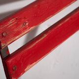 Antique red outdoor folding chairs (c.1920). Set of 2 pieces.
