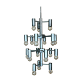 XL 60s 70s Chandelier Chandelier Pendant Lamp Chrome & Metal Design 60s 70s