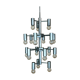 XL 60s 70s Chandelier Chandelier Pendant Lamp Chrome & Metal Design 60s 70s