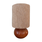 Wooden lamp and vintage rope