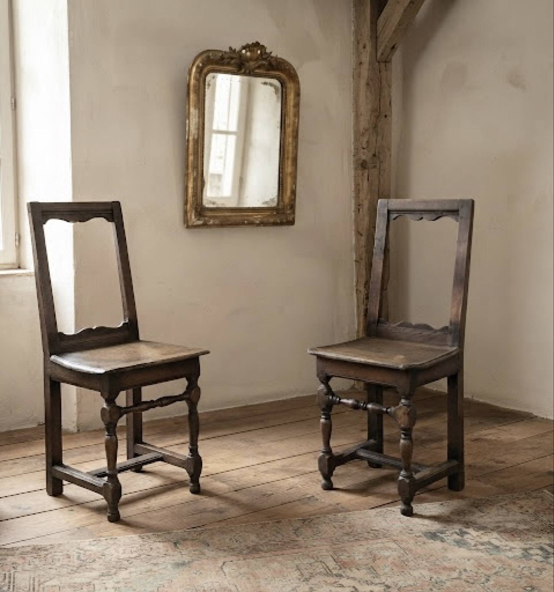 Authentic, pair of Lorraine chairs.