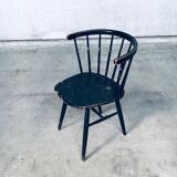 Mid-Century Scandinavian Design Curved Spindle Back Side Chair, Denmark, 1960s