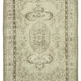 Tapis beige oriental ancien fait à la main 186 cm x 265 cm