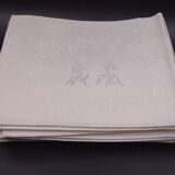 12 monogrammed cotton pad towels AL - Circa 1900