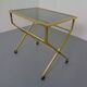 French brass and glass cart with magazine rack, 1960s