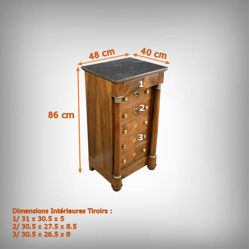 Meuble de Salon en Noyer, style Empire – 2ème partie XIXe