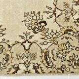 5x8 Light Yellow & Green Vintage Turkish Rug, 162x259Cm