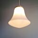 Vintage bell-shaped white opaline pendant light