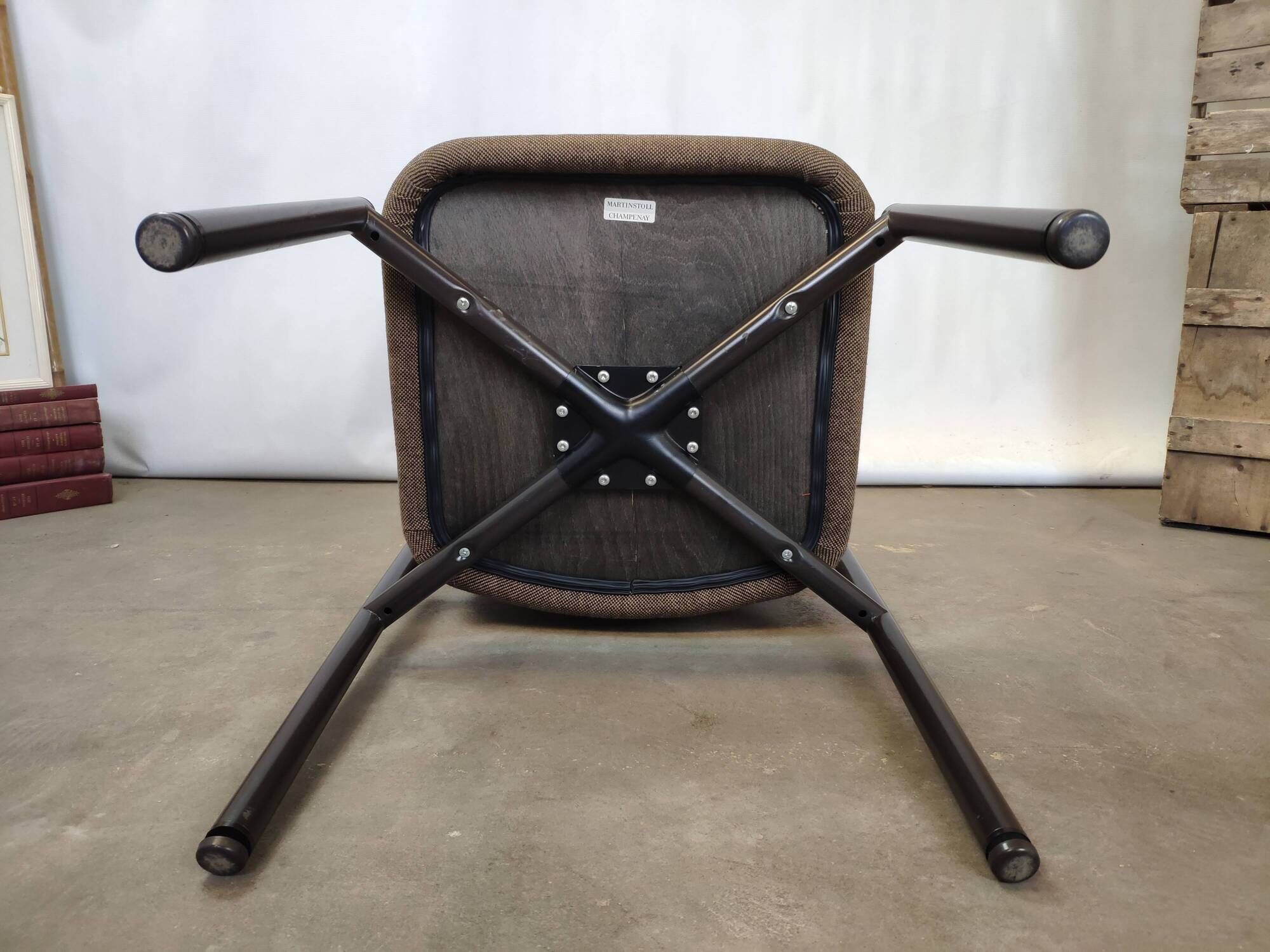 Martin Stoll Champenay vintage office chair metal and fabric