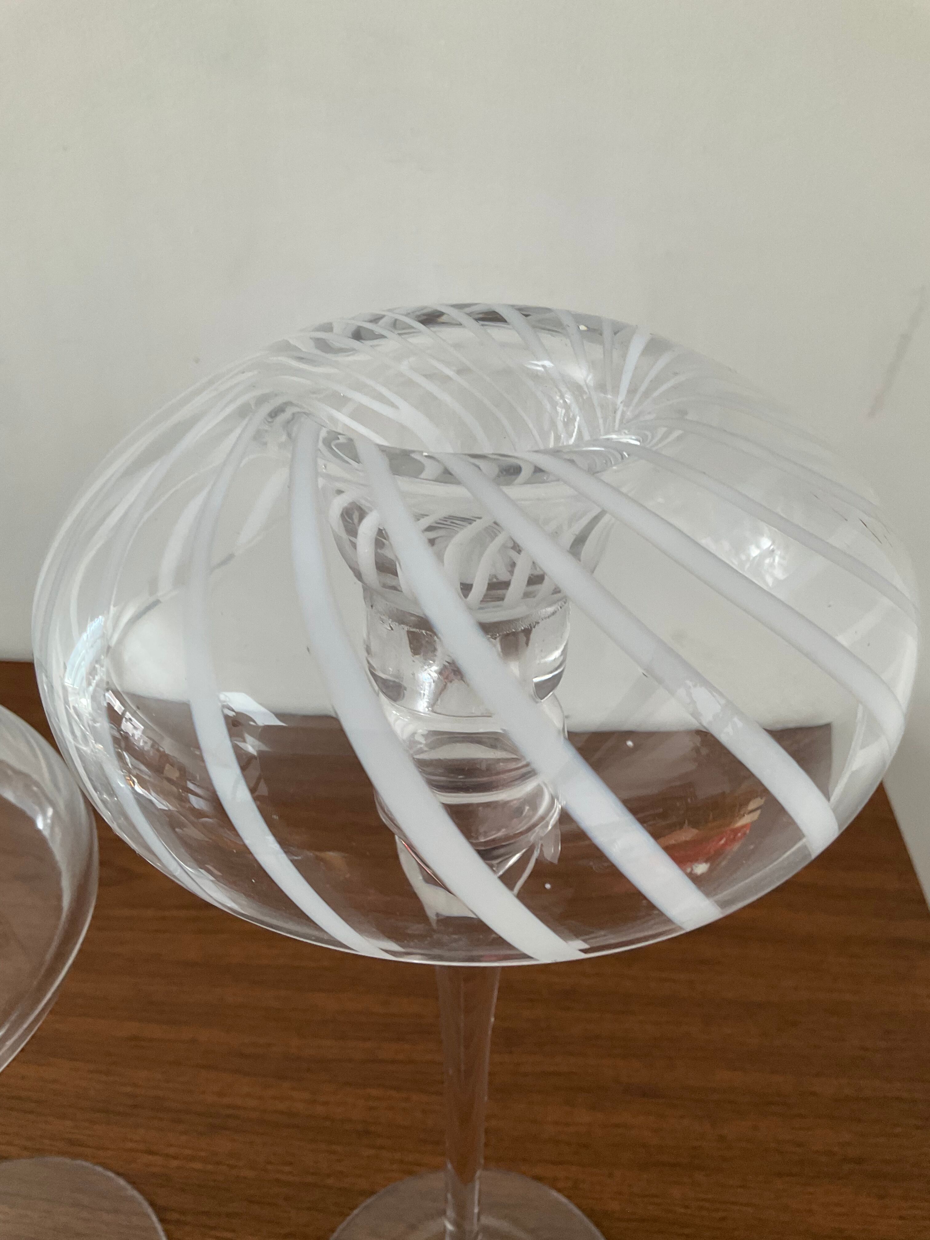 Pair of candle holders in glass paste