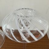 Pair of candle holders in glass paste