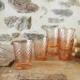 6 Rosaline glasses, vintage Arcoroc