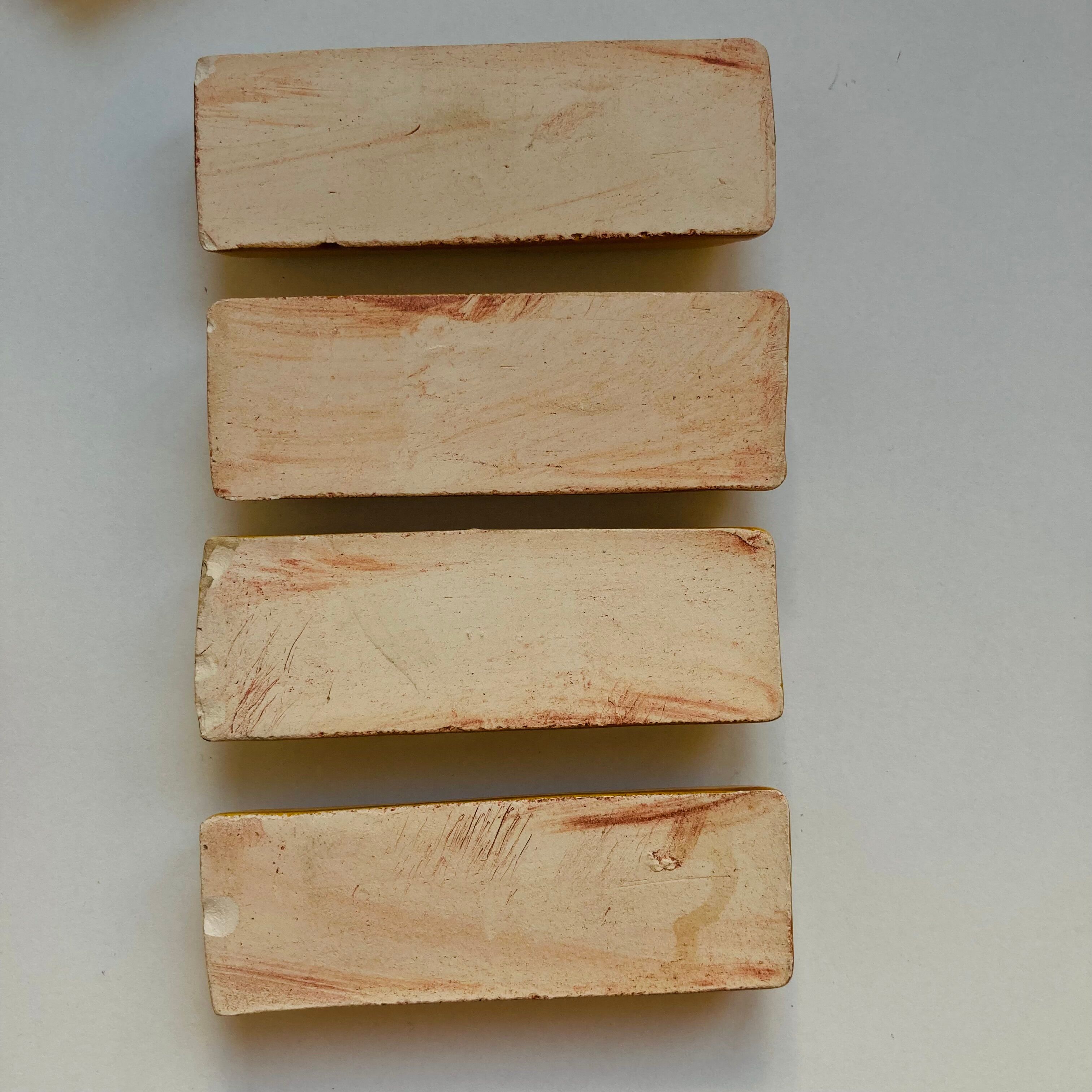 12 yellow leaf earthenware knife holders