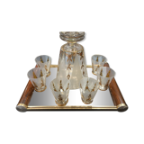 Full service liqueur on art deco tray mirror