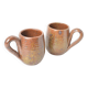 Pair of stoneware mugs – Vintage handmade ceramics – Speckled brown tones