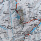 Very large Swiss road map on tole - 126 x 86.5 cm