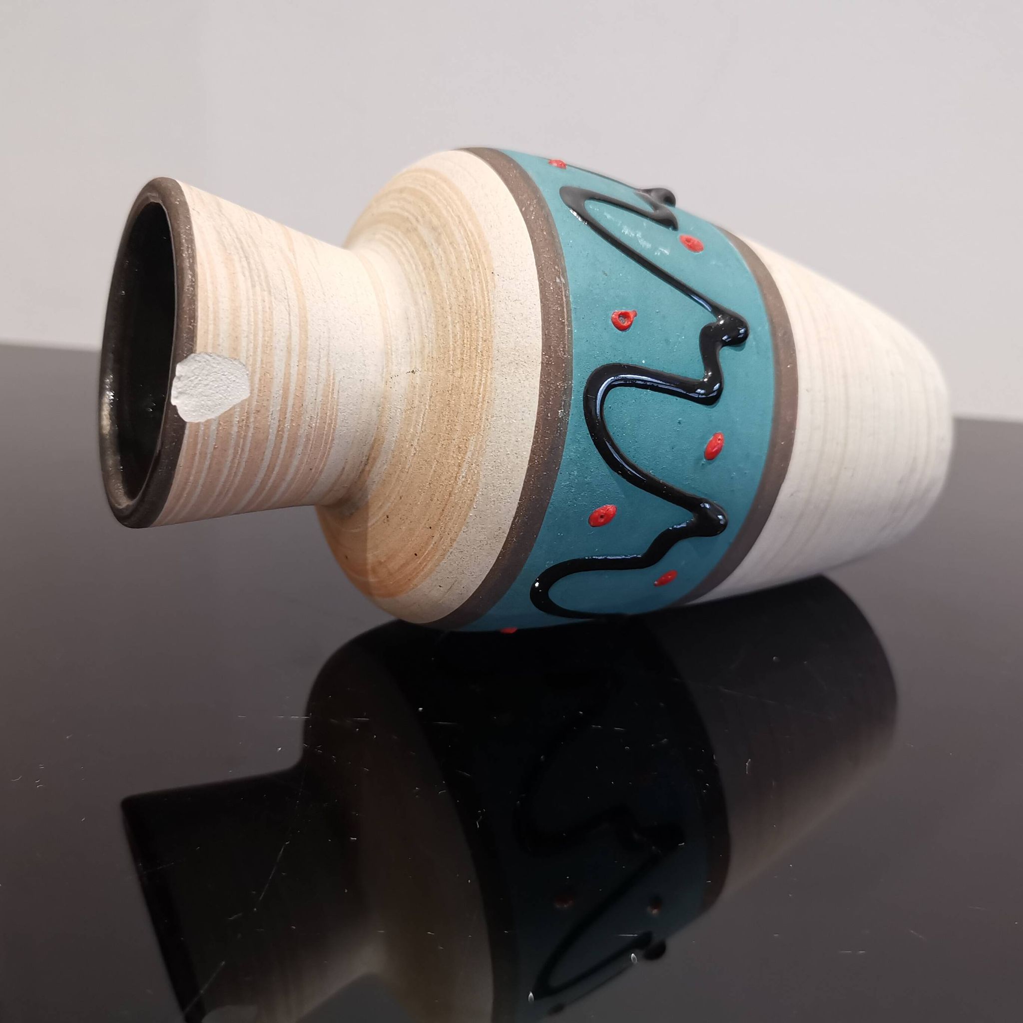 Vase West Germany 523-18 turquoise années 1950