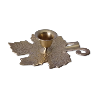 Brass chiseled candlestick