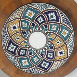 Grand plat à couscous ancien en grès ceramisé et émaux