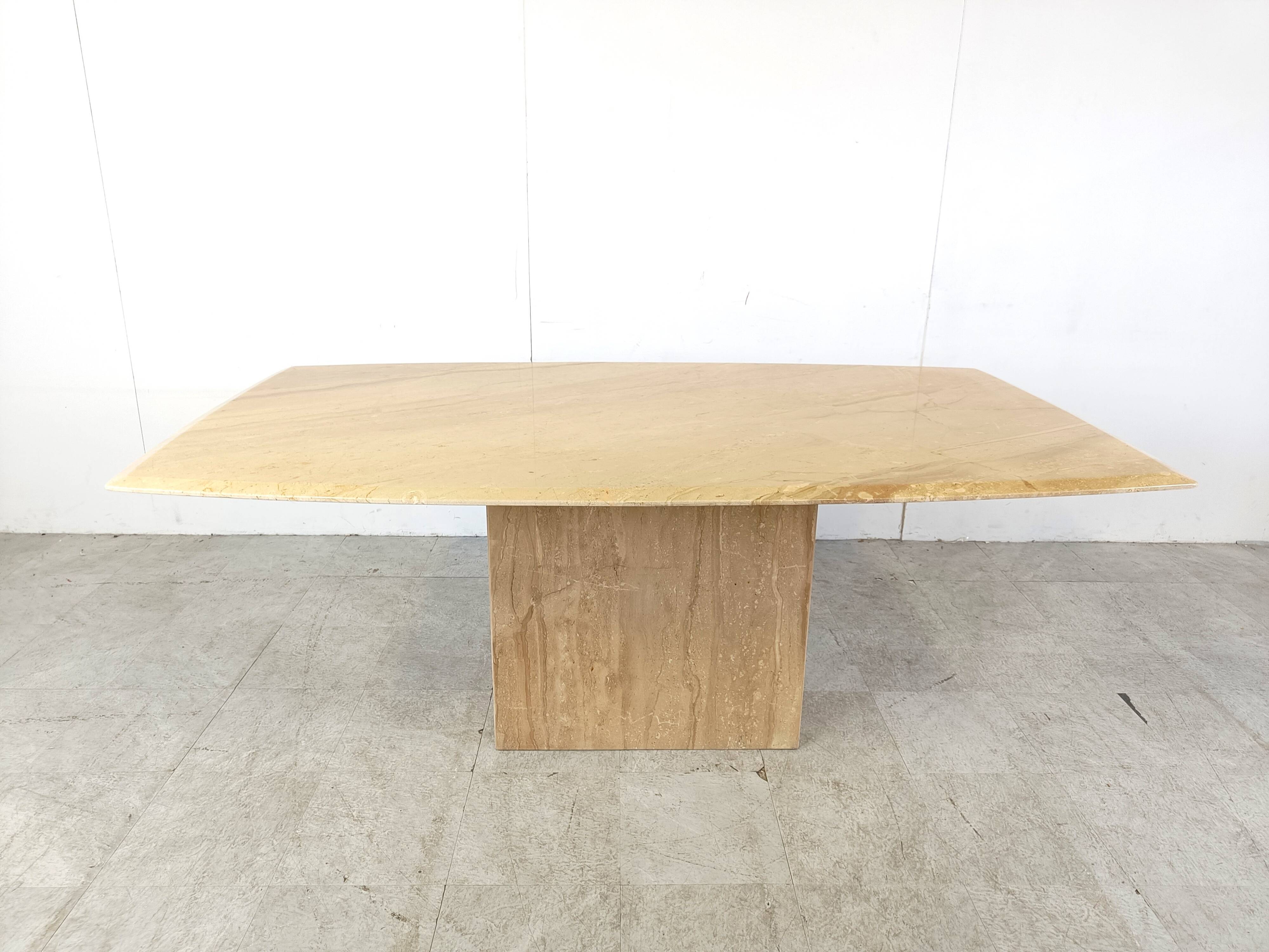 Vintage travertine dining table, 1970s