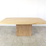 Vintage travertine dining table, 1970s
