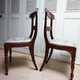 Pair of English Mahogany Sheraton Side Chairs, 1830s