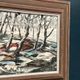 Oil on Swedish panel - "Forest in Winter" - Signed - Vintage and Framed