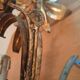Pair of lily flower sconces in gilded metal design 60s